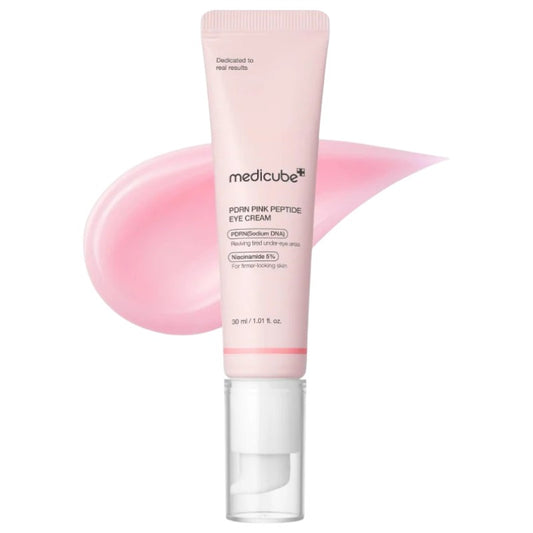 Buy authentic Medicube PDRN Pink Peptide Eye Serum in Pakistan at Makeup by Unzilay – original Korean eye serum with peptides for reducing dark circles, puffiness, fine lines, and firming under-eye skin with nationwide cash on delivery.
