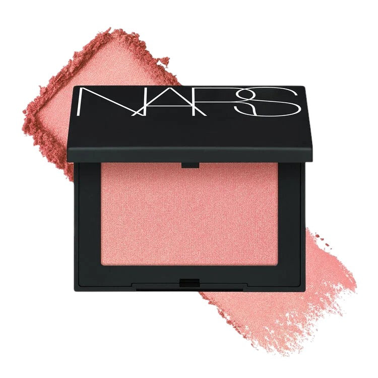 NARS Powder Blush Orgasm – iconic peachy-pink powder blush with subtle shimmer, highly pigmented for glowing, natural cheeks, available online in Pakistan

