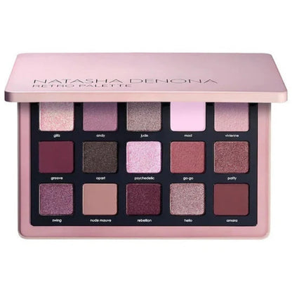 "Buy Natasha Denona Retro Eyeshadow Palette in Pakistan – luxury rose and mauve-toned palette with matte and shimmer finishes for romantic, soft glam, and bridal makeup looks."