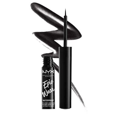 “NYX Epic Wear Metallic Liquid Liner 01 Black Metal – long lasting waterproof metallic eyeliner for bold eye makeup available in Pakistan”