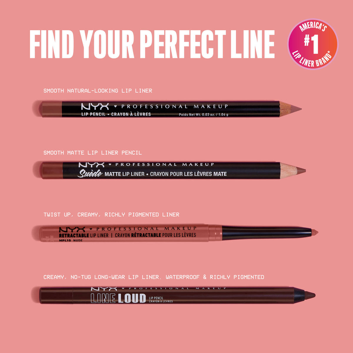 NYX | Suede Matte Lip Liner Velvet Soft Vegan Lip Pencil