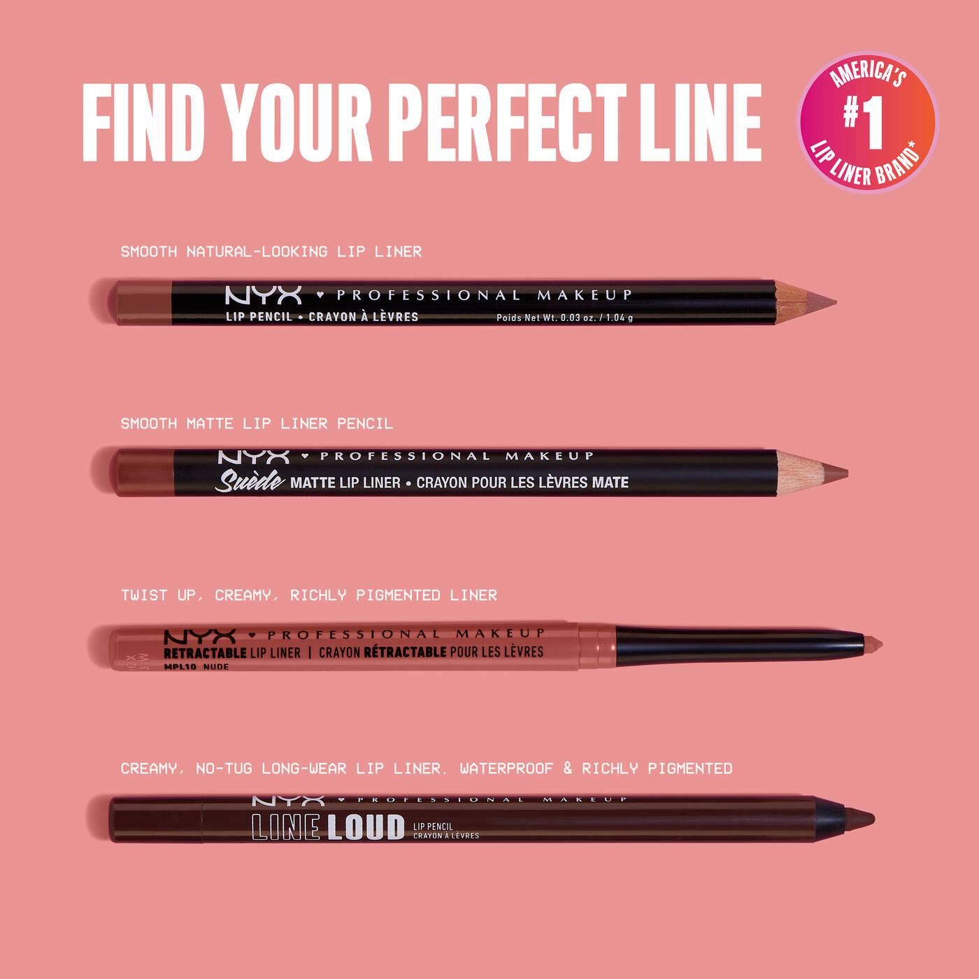 NYX | Suede Matte Lip Liner Velvet Soft Vegan Lip Pencil