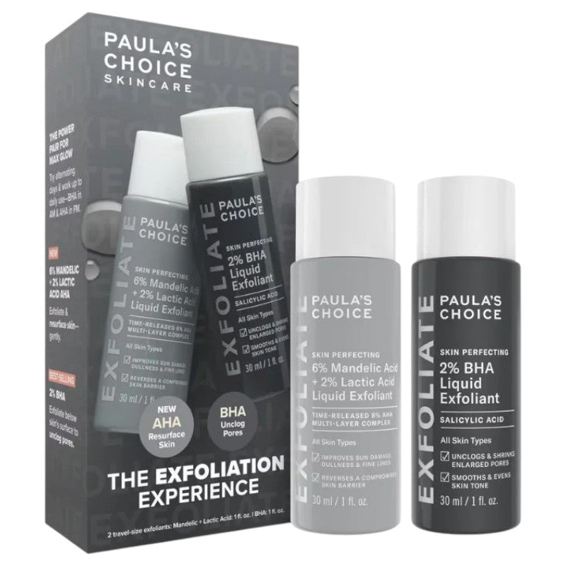 Paula’s Choice The Exfoliation Experience Kit – Korean/American skincare kit with BHA and AHA exfoliants for smooth, bright, and clear skin, perfect for improving skin texture in Pakistan