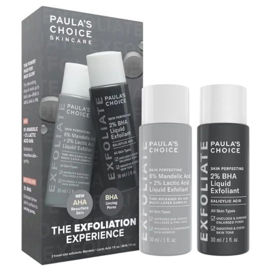 Paula’s Choice The Exfoliation Experience Kit – Korean/American skincare kit with BHA and AHA exfoliants for smooth, bright, and clear skin, perfect for improving skin texture in Pakistan