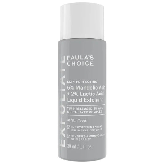 Paula’s Choice Skin Perfecting Mandelic & Lactic Acid Liquid Exfoliant – Korean/American exfoliating liquid with mandelic and lactic acids for brightening, smoothing, and improving skin texture in Pakistan