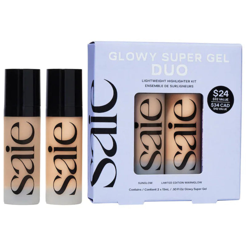 "Buy Saie Mini Glowy Super Gel Duo in Pakistan – original lightweight multipurpose illuminators that deliver a radiant, dewy glow in two versatile mini shades."