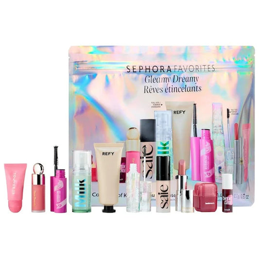 Sephora Favorites Gleamy Dreamy Makeup Value Set – versatile makeup collection with highlighter, eyeshadow, and lip products for a glowing look, available online in Pakistan