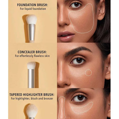 Sheglam | Face Essentials Brush Set With Bag