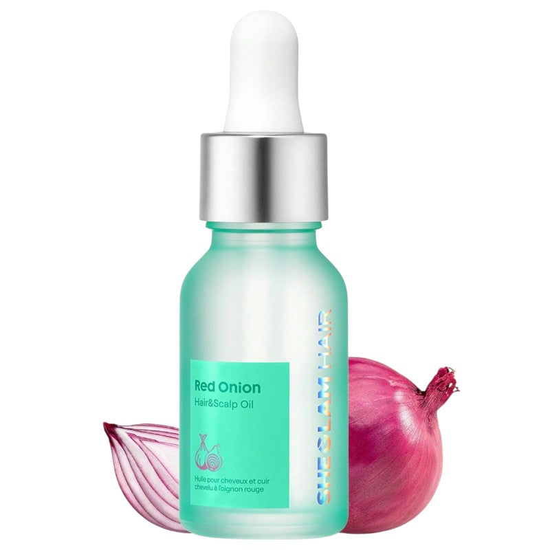 "Buy SHEGLAM Hair Red Onion Hair & Scalp Oil Clear 15ml in Pakistan – original nourishing oil that promotes hair growth, strengthens roots, and soothes the scalp for healthy hair."