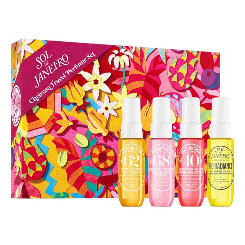 "Buy Sol de Janeiro Cheirosa Travel Perfume Set in Pakistan – travel-size body mists with signature Brazilian vanilla and pistachio scent, perfect for on-the-go fragrance."