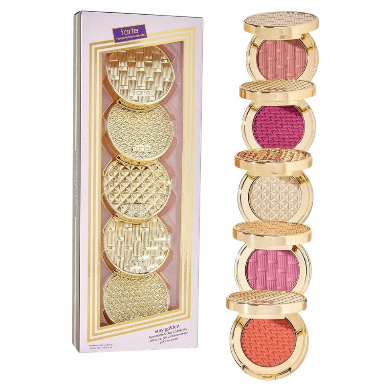 "Buy Tarte Stay Golden Amazonian Clay Cheek Set in Pakistan – long-lasting blush and highlighter palette for radiant, natural-looking cheeks."