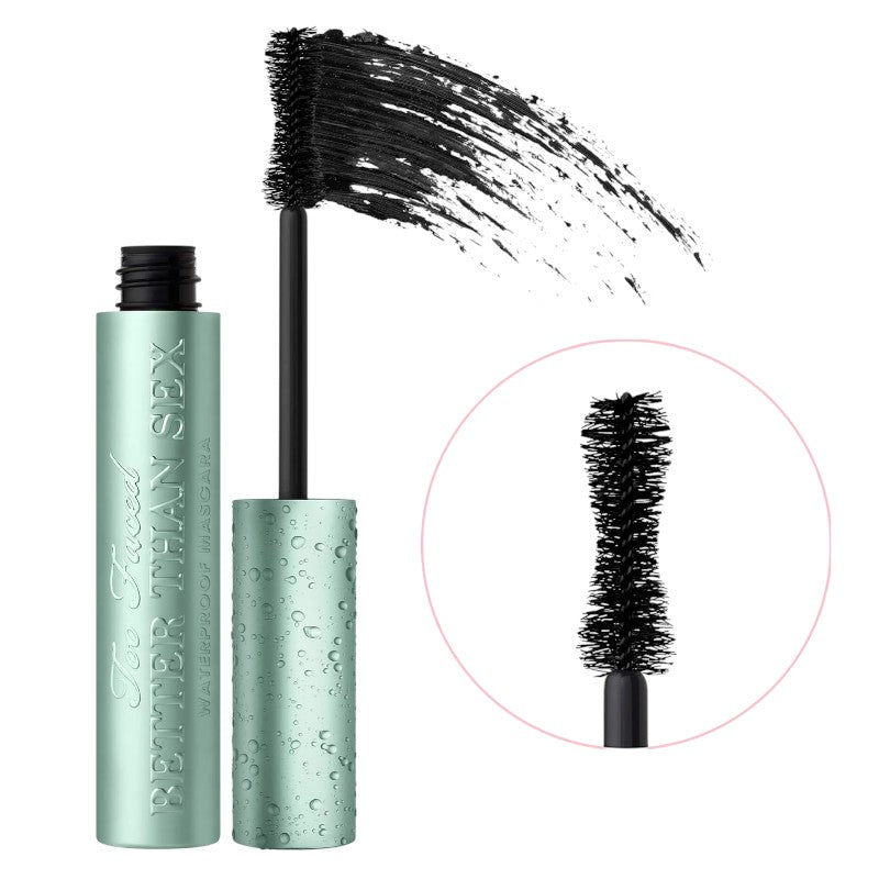 "Too Faced Better Than Sex Waterproof Mascara – Waterproof volumizing mascara for long-lasting effect"
