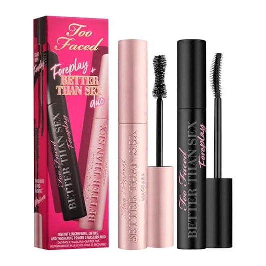 "Too Faced Foreplay & Better Than Sex Duo Lash Lengthening Set – Lash mascara duo for volume and length"
