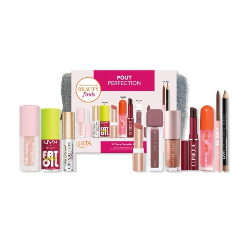 "Ulta Beauty Pout Perfection 10-Piece Lip Set – Full collection of lipsticks and glosses for flawless, long-lasting color"
