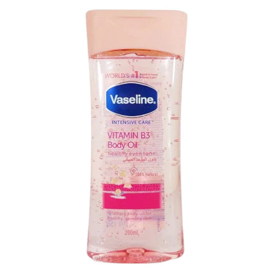 "Buy Vaseline Vitamin B3 Body Oil in Pakistan – nourishing body oil infused with Vitamin B3 for soft, smooth and radiant skin with long-lasting hydration."