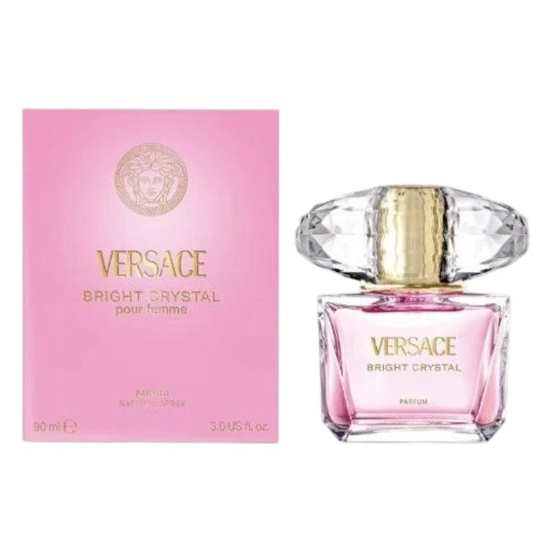 Versace Bright Crystal Parfum for Women – floral fruity musky fragrance with yuzu, iced accord, pomegranate, peony, magnolia, lotus flower, acajou, vegetal amber and musk, available in Pakistan