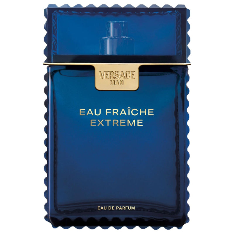 Versace Eau Fraîche Extrême Eau de Parfum for Men – fresh aromatic woody fragrance with lemon, Bourbon geranium, orange blossom, Madagascar pink pepper, clary sage, lavender, Virginia cedarwood, Ambrox and musk, available in Pakistan