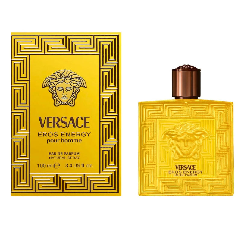 Versace Eros Energy Eau de Parfum for Men – vibrant citrusy woody fragrance with Italian bergamot, blood orange, lime, lemon, grapefruit, mandarin, pink pepper, blackcurrant, white amber, patchouli, musk and oakmoss, available in Pakistan