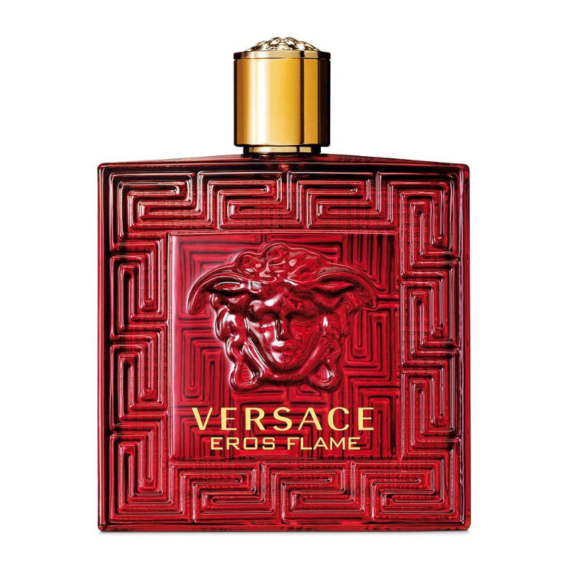 Versace Eros Flame Eau de Parfum for Men – intense citrusy, amber and woody fragrance with lemon, tangerine, bitter orange, Madagascar black pepper, wild rosemary, pepperwood, patchouli, Haitian vetiver and vanilla, available in Pakistan