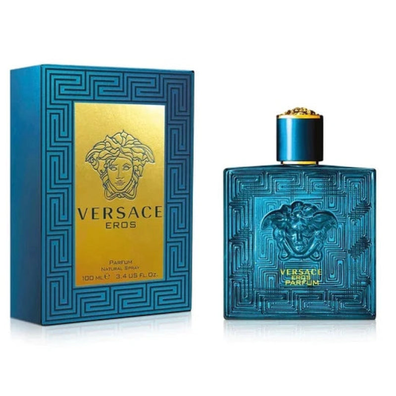 Versace Eros Pure Parfum for Men – intense woody aromatic fragrance with mint, lemon, green apple, geranium, lavender, amber, tonka bean, vanilla and coumarin, available in Pakistan