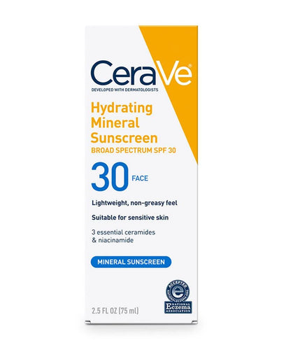 CeraVe | Hydrating Mineral Sunscreen SPF 30 (Face/Body) |